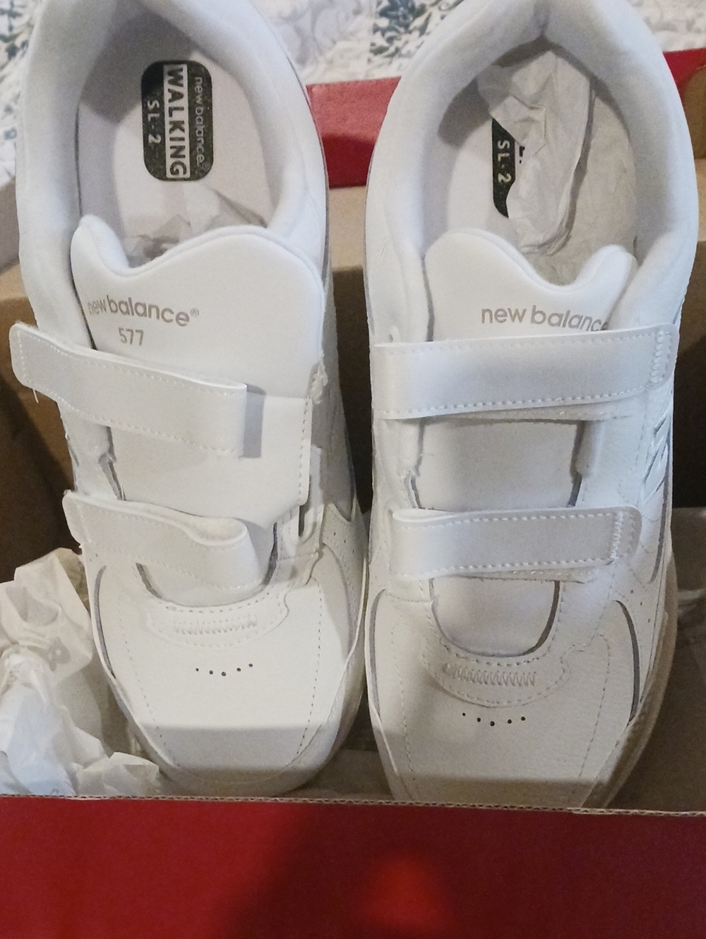 New Balance Kids White Velcro 577 Sneakers
